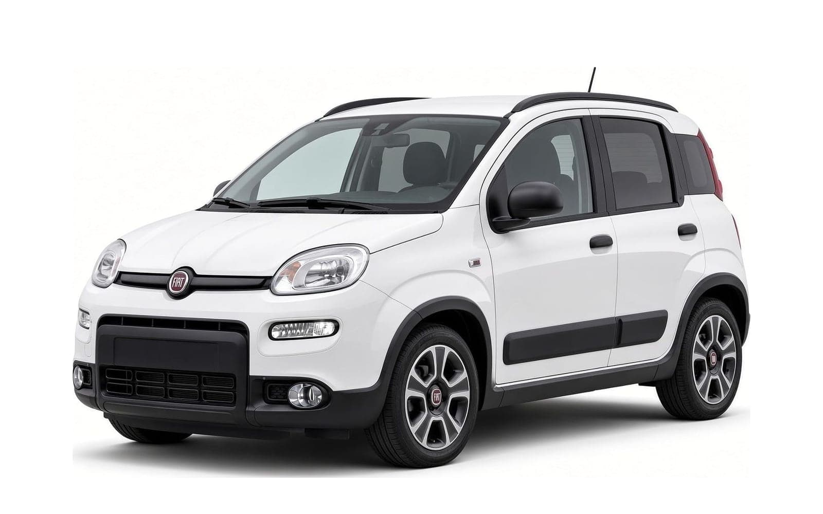 White Fiat Panda, front three-quarter view